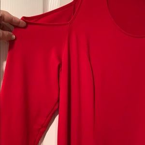 Susan Graver cold shoulder, liquid knit dress.